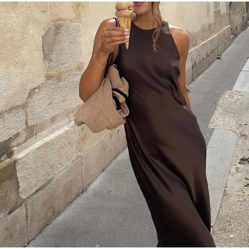 Vestido Feminino Longo com Fenda - Grécia