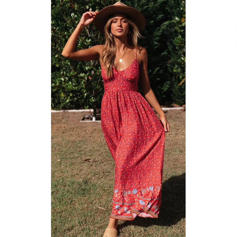 Vestido Feminino Floral Longo Versátil - Belle