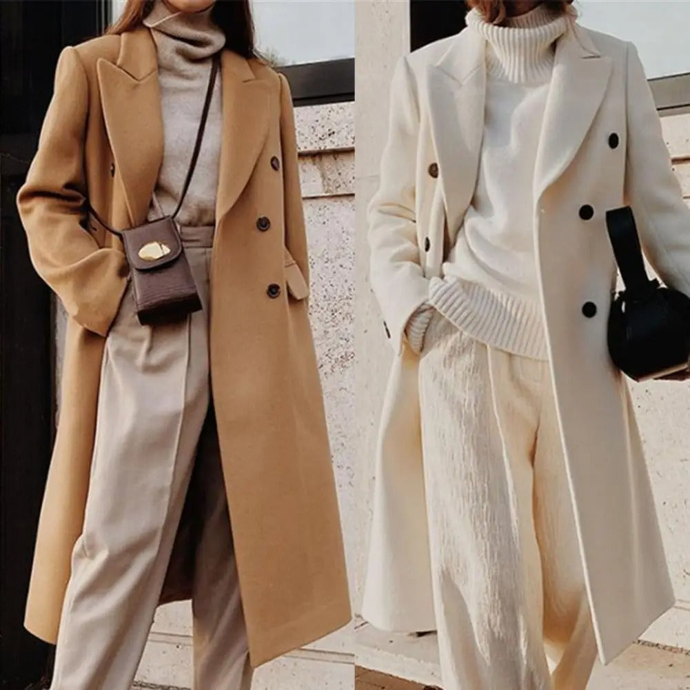 Casaco Feminino Longo de Lã Batida - Helena