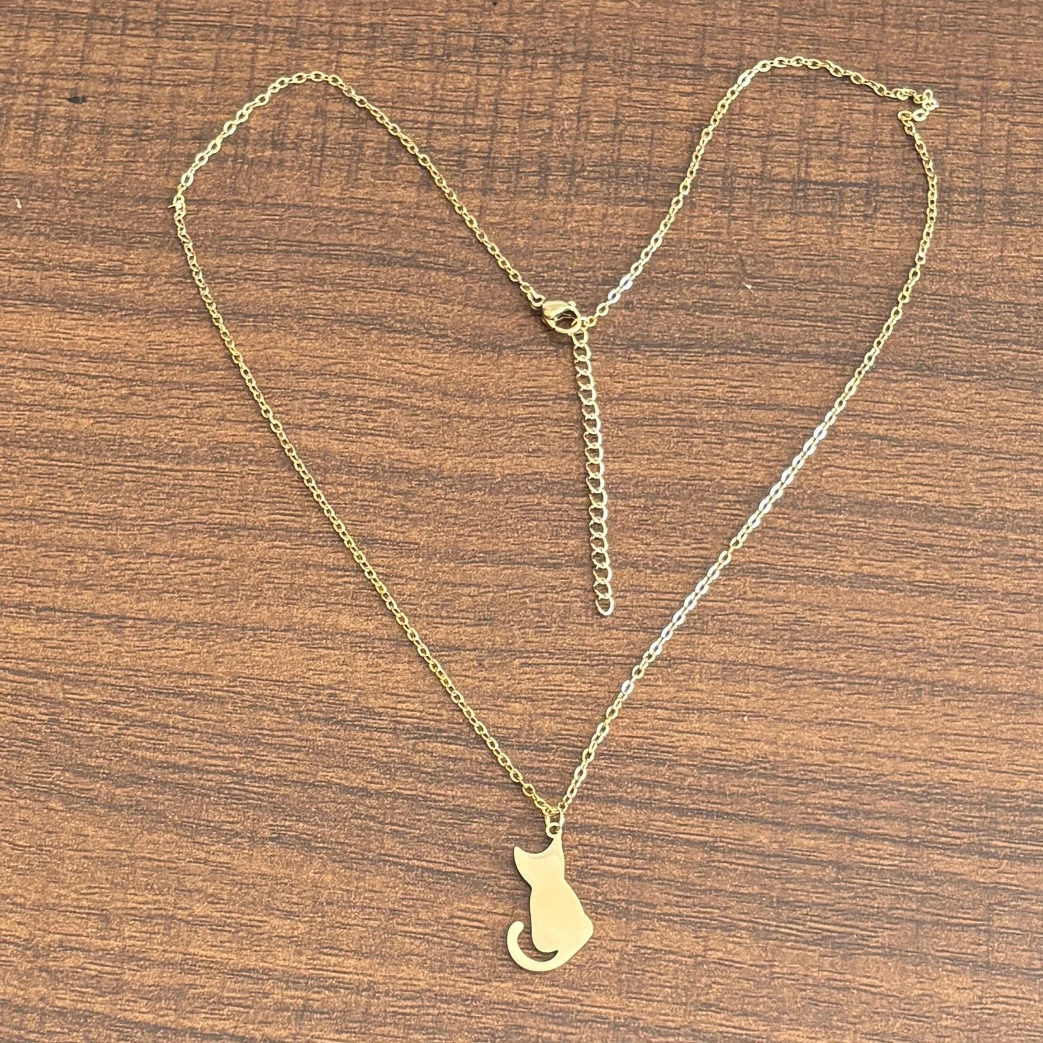 Colar Feminino Pingente de Gato de aço inoxidável - Alice