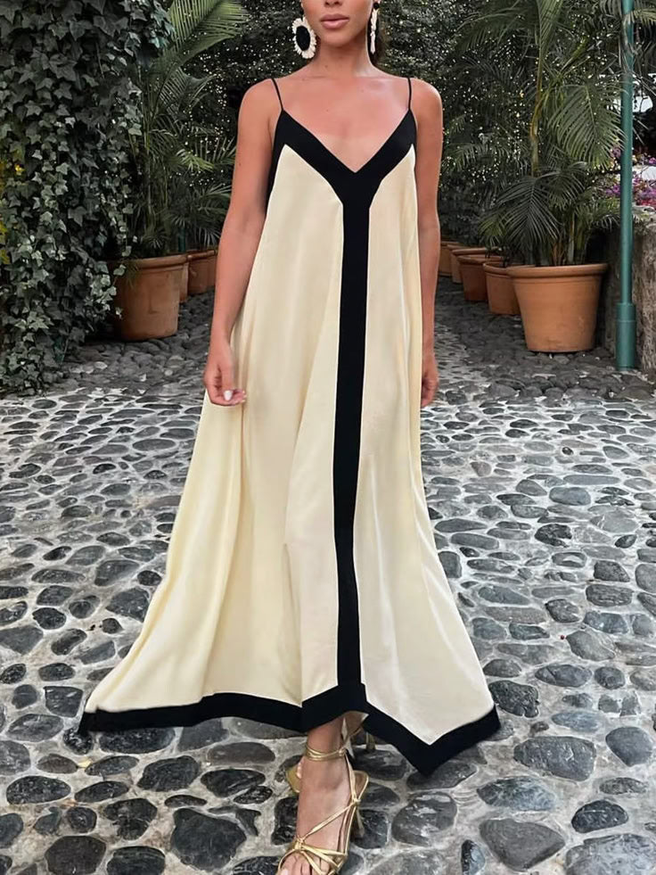 Vestido Feminino Longo em Decote V - Nicolette