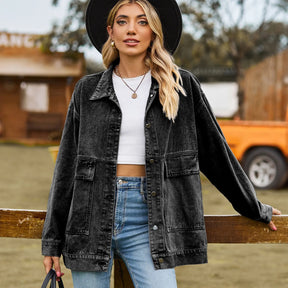 Jaqueta Feminina Jeans Manga Longa - Manuela