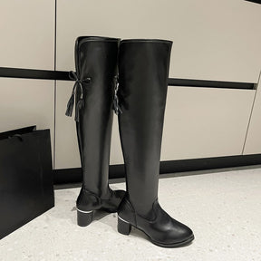 Bota Feminina de Inverno Em Couro Ecológico - Blossom