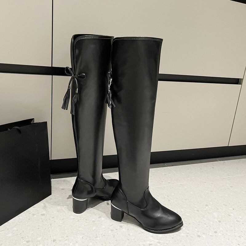 Bota Feminina de Inverno Em Couro Ecológico - Blossom