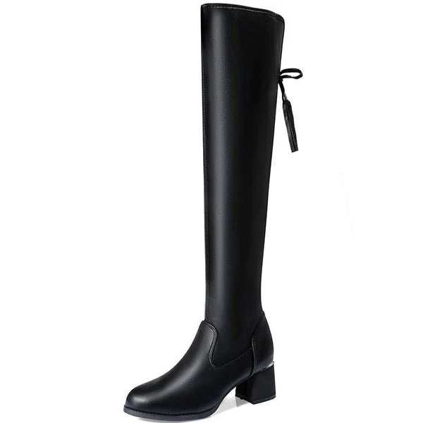 Bota Feminina de Inverno Em Couro Ecológico - Blossom