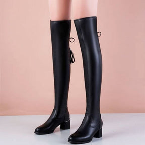 Bota Feminina de Inverno Em Couro Ecológico - Blossom