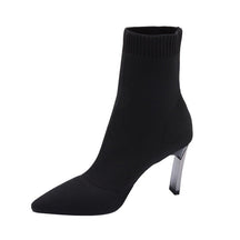 Bota Feminina de Inverno Meia Tecido Elástico - Ivory Lace