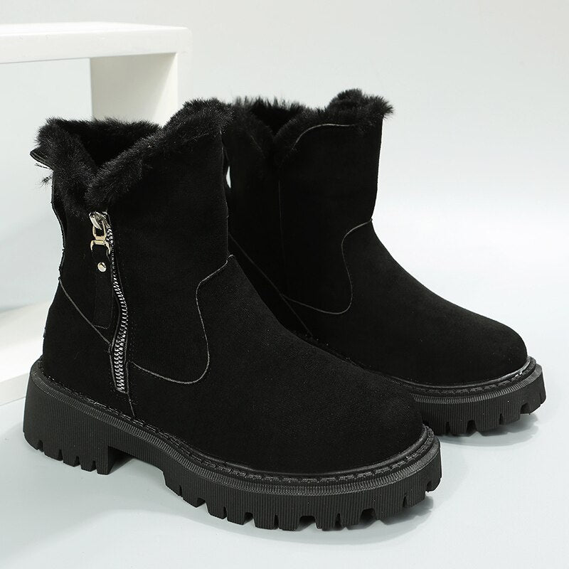 Bota Feminina de Inverno em Camurça Peluciada - Ines