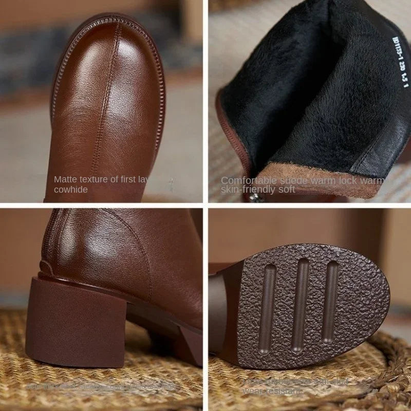 Bota Feminina de Inverno em Couro - Bianca
