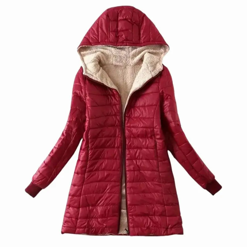 Casaco Impermeável Feminino com Forro de Lã Quente – Amelia