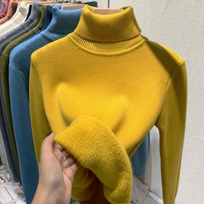 Suéter Feminino Peluciado Gola Alta - Keira
