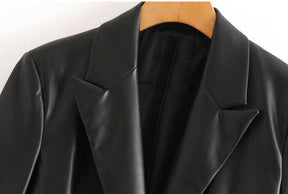 Jaqueta Blazer de Couro Legitimo - Lara + Brinde Exclusivo
