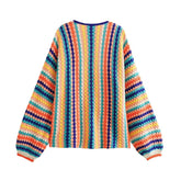 Casaco Feminino em Tricot Vibrante com Listras – Brigitte