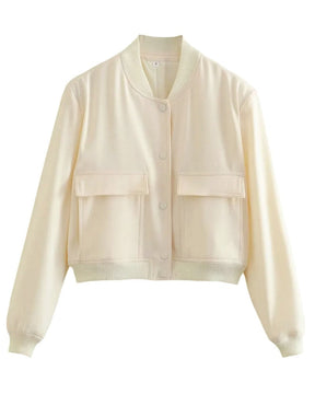 Jaqueta Feminina de Couro Bomber Basic - Natalia