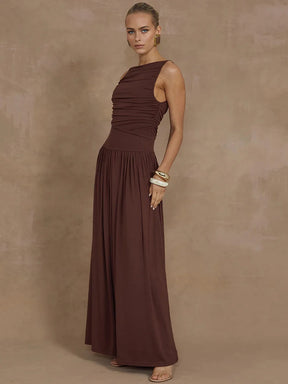 Vestido Longo Casual sem Mangas - Xylia