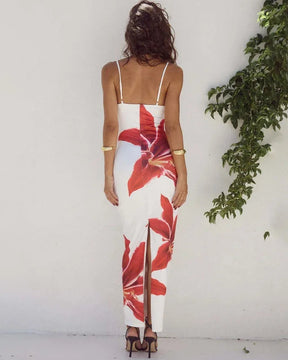 Vestido Longo com Estampa Floral Toque Natural - Aitana