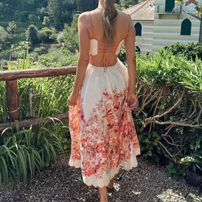 Vestido Feminino Midi com Decote Reto Floral - Chemical