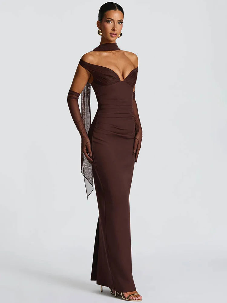 Vestido Longo com Manga sem Alças - Belen