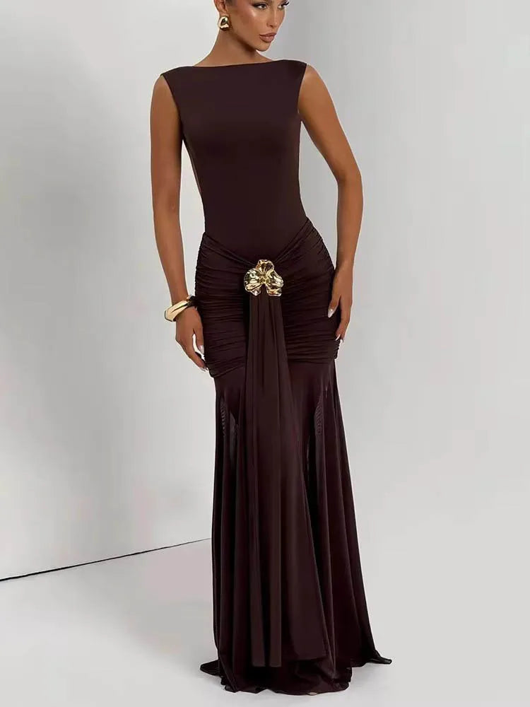 Vestido Longo Elegante Slim Moderno - Seraphine