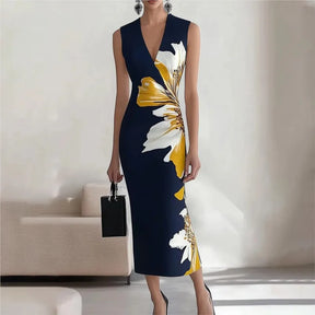Vestido Longo Elegante com Estampa Floral - Gwenaelle