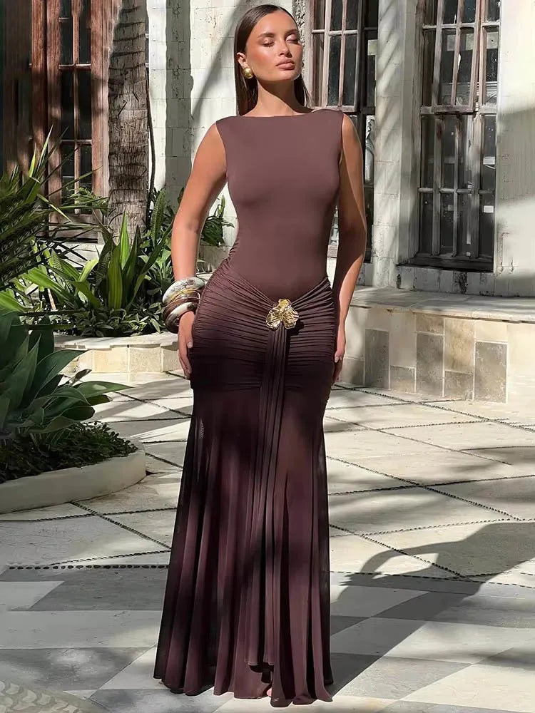 Vestido Longo Elegante Slim Moderno - Seraphine