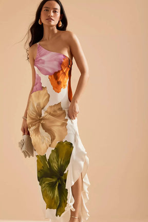 Vestido Longo com Estampa Floral sem Alças - Cosima