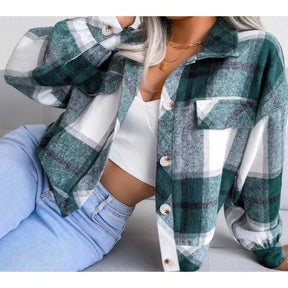 Jaqueta Feminina Xadrez Casual - Tiana