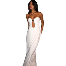 Vestido Longo Elegante sem Alças Sofisticado - Lavinia
