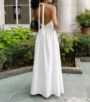 Vestido Longo sem Alças Casual com Decote - Ivanna