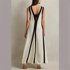 Vestido Longo Casual com Decote em V - Liana