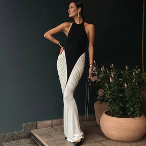 Vestido Longo Vintage com Cintura Alta - Mira