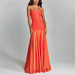 Vestido Longo Elegante sem Alças - Leonora