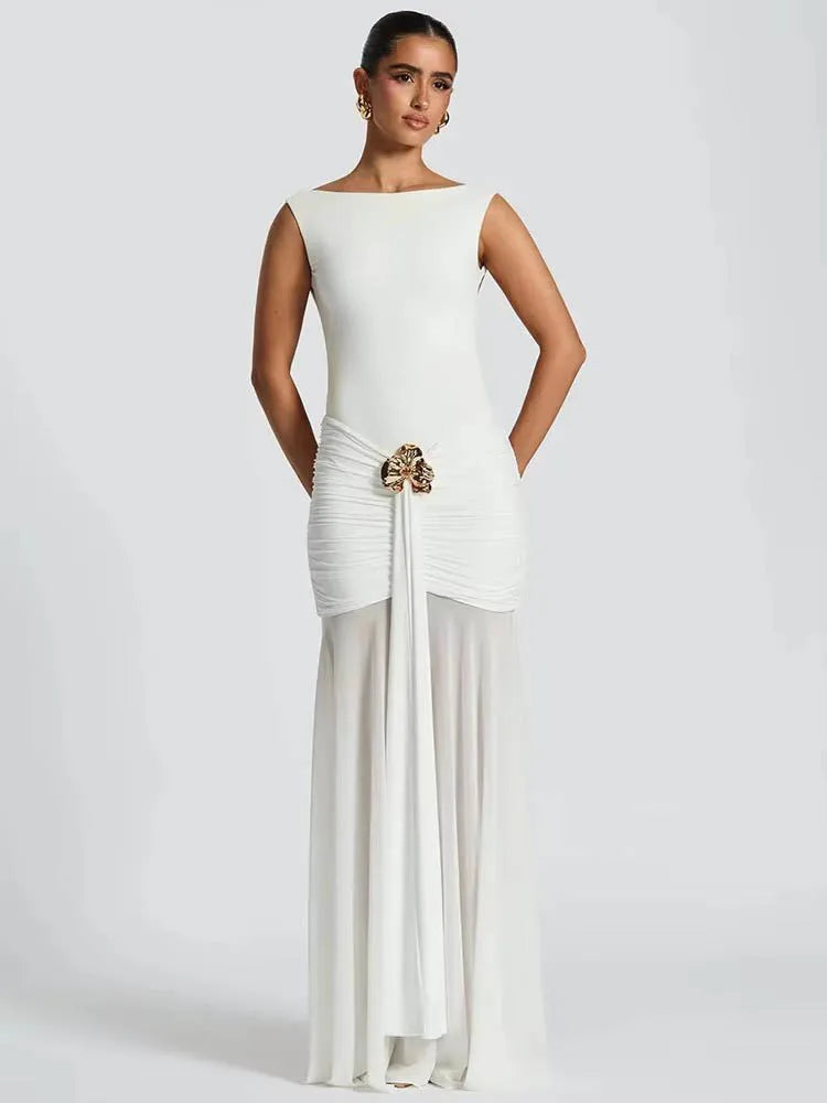 Vestido Longo Elegante Slim Moderno - Seraphine