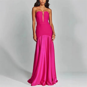 Vestido Longo Elegante sem Alças - Leonora