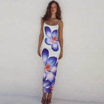 Vestido Longo com Estampa Floral Toque Natural - Aitana