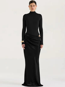 Vestido Longo sem Mangas de Cetim - Ruby