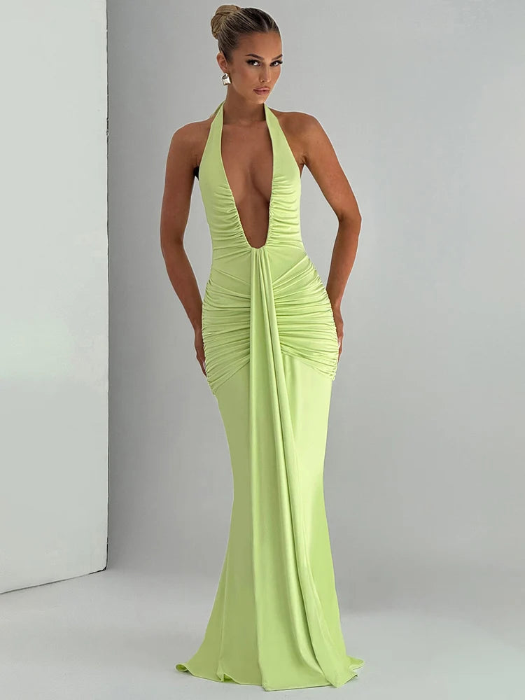 Vestido Longo sem Alças com Decote - Karina