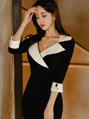 Vestido Longo Casual com Gola - Pia