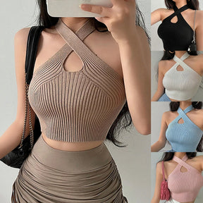 Cropped Feminino Decote em V - Melisande