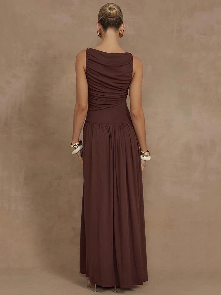 Vestido Longo Casual sem Mangas - Xylia