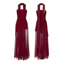 Vestido Longo Elegante com Cachecol - Lysandra