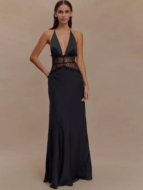 Vestido Longo Casual com Decote em V - Marceline