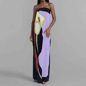 Vestido Longo Elegante com Estampa Floral - Isabeau