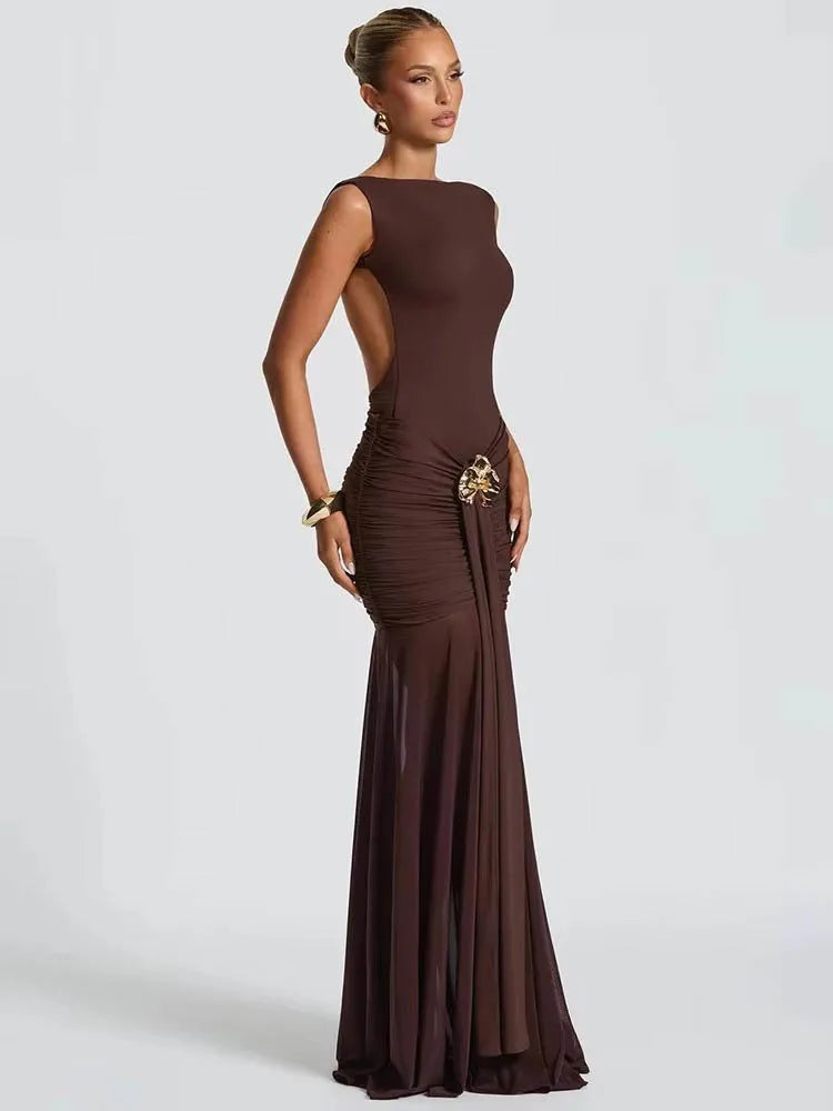 Vestido Longo Elegante Slim Moderno - Seraphine