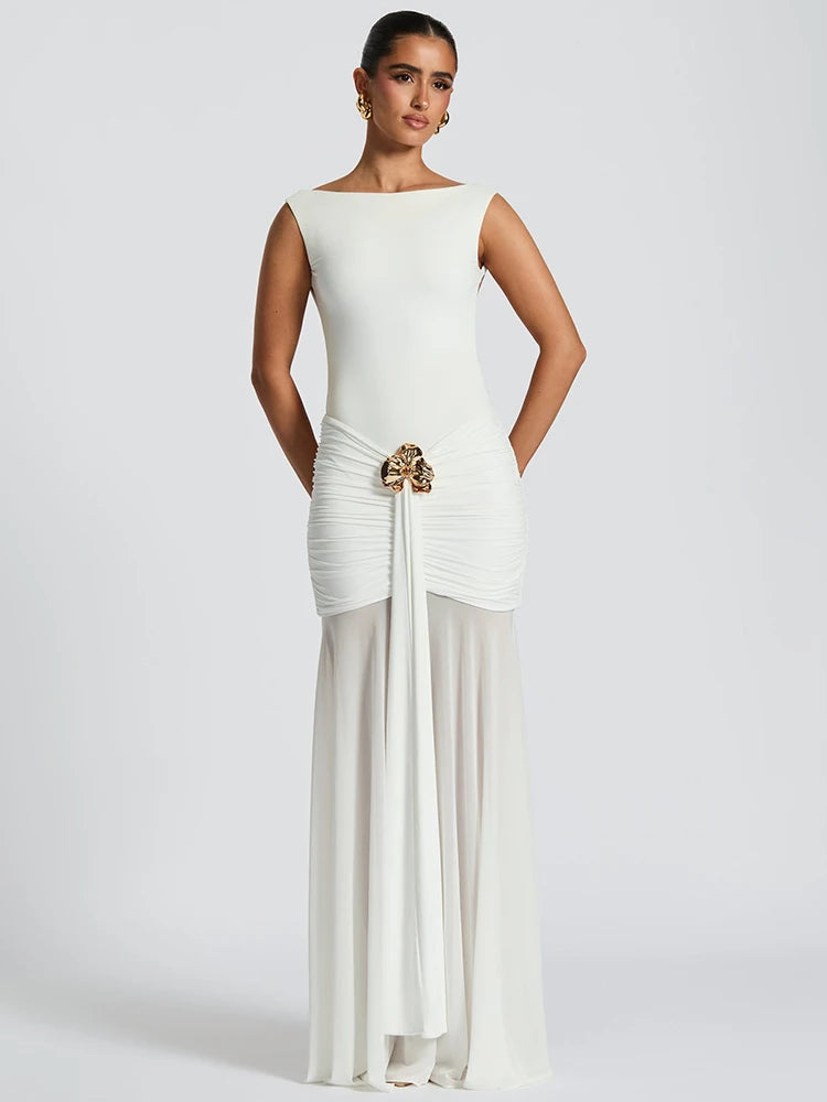 Vestido Longo Elegante Slim Moderno - Seraphine