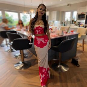 Vestido Longo Elegante com Estampa Floral - Lysandra