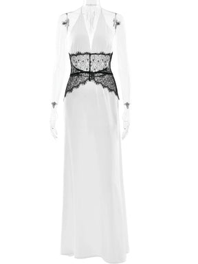 Vestido Longo Casual com Decote em V - Marceline