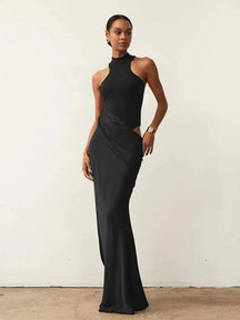Vestido Longo sem Mangas de Cetim - Ruby