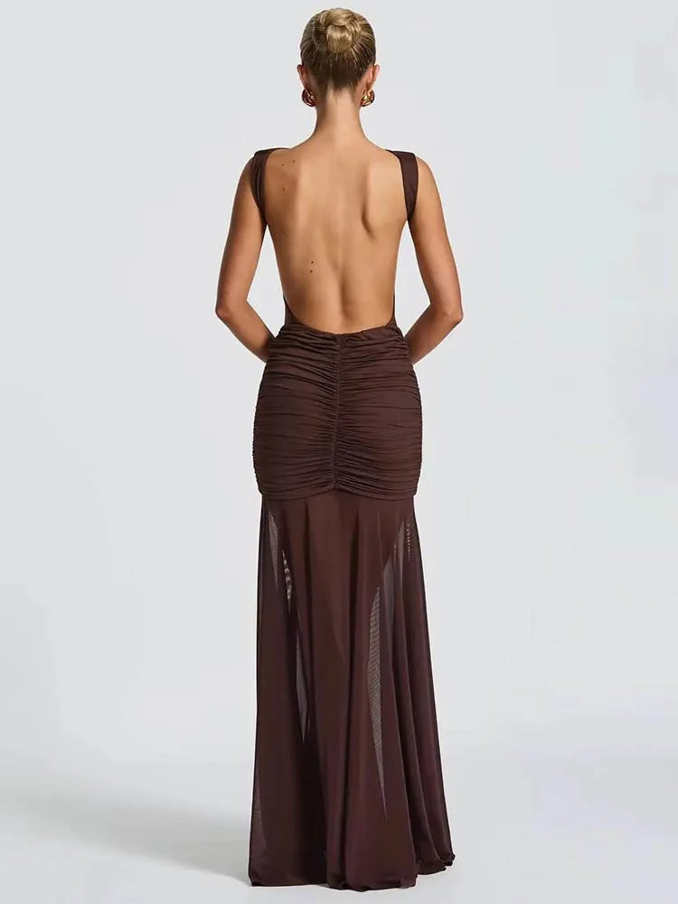 Vestido Longo Elegante Slim Moderno - Seraphine