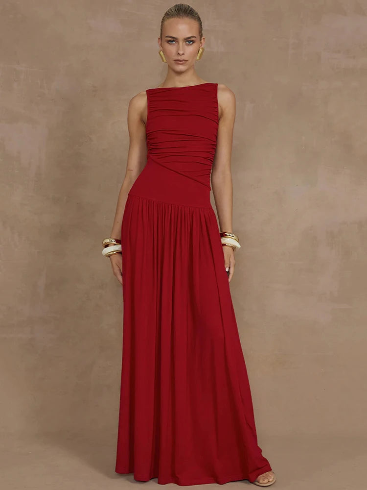 Vestido Longo Casual sem Mangas - Xylia
